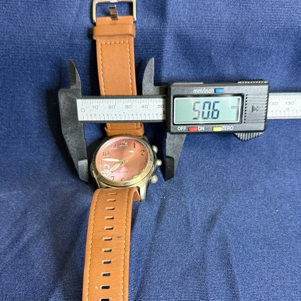 Stylish Pink Dial Women's Watch with Tan Strap - Picture 4 of 4